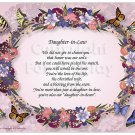 Daughter in Law Verse Floral Butterfly Wreath Art 11 x 8.5