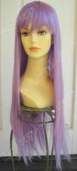 Long Lavender Purple Straight Wig W Bangs~cosplay~punk~costume 