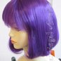 Short Dark Purple China Doll Wig w/ Bangs - Anime Cosplay Costume