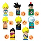 8pcs Dragon Ball Z Super Saiyan Songoku Bardock Angel Priezt Vegeta Black Goku Etc Block Toy