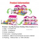 Summer Holiday Castle Building Blocks Sets City Home Swimming Pool DIY Toys for Kids Girls Gift