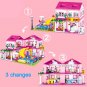 Summer Holiday Castle Building Blocks Sets City Home Swimming Pool DIY Toys for Kids Girls Gift