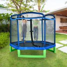 7ft Blue and Green Hexagonal Trampoline