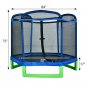 7ft Blue and Green Hexagonal Trampoline