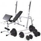 Workout Bench w/ Weight Rack, Barbell  & Dumbbell Set 264.6lb