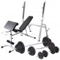 Workout Bench w/ Weight Rack, Barbell & Dumbbell Set 264.6lb