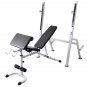 Workout Bench w/ Weight Rack, Barbell & Dumbbell Set 264.6lb