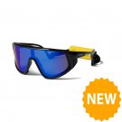 OCEAN KILLY WATER Polarized Kiteboarding and Water Sports Sunglasses (Frame Shiny Black, Lens Blue)