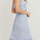 NEW SIZE M L XL SCOOP NECK SLEEVELESS  SPAGHETTI STRAP ELASTIC WAIST DRESS