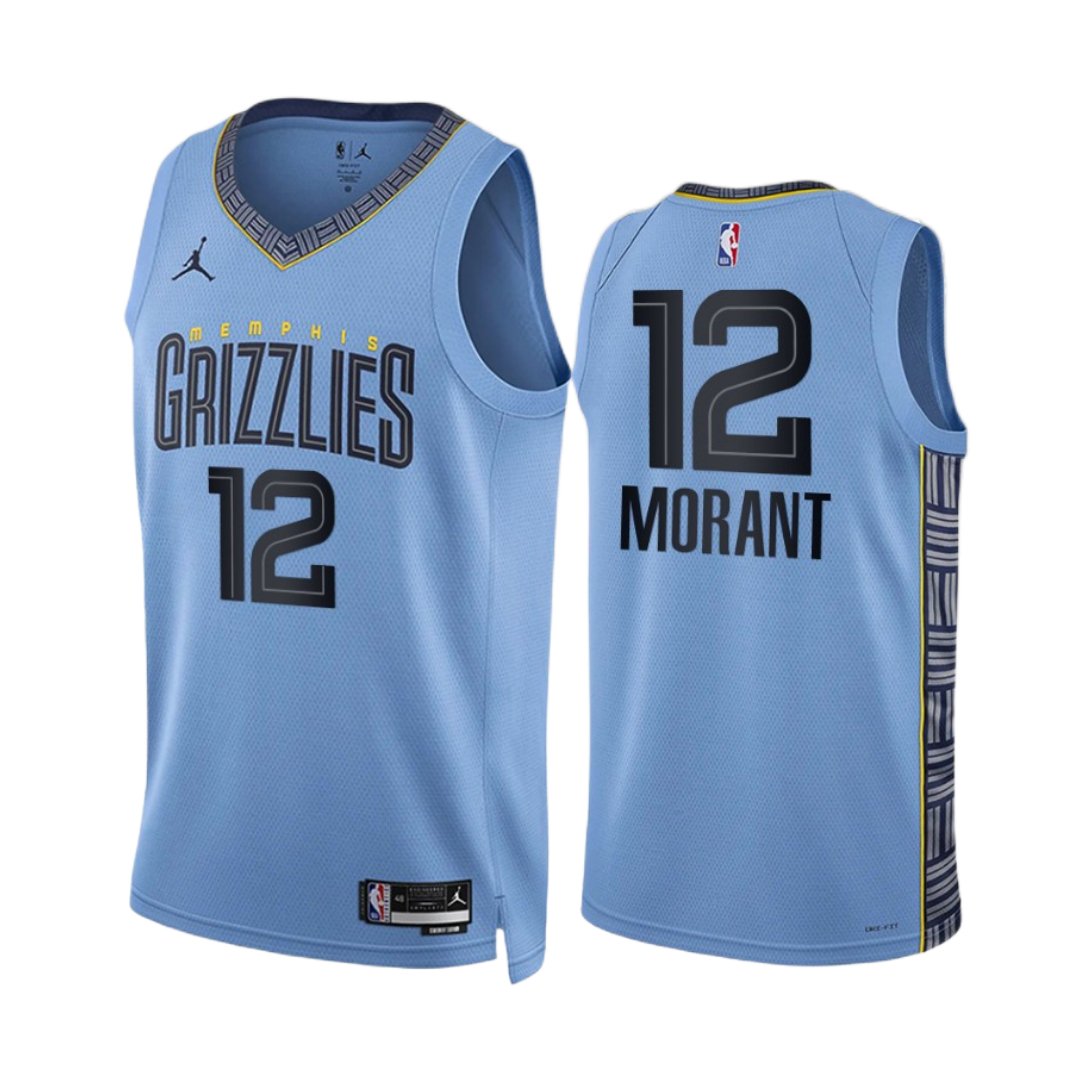 Men & Youth #12 Ja Morant Memphis 2022-23 Statement Edition Blue Jersey