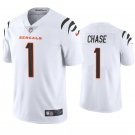 Men & Youth #1 Ja'Marr Chase Cincinnati Bengals Stitched Vapor Limited White Jersey