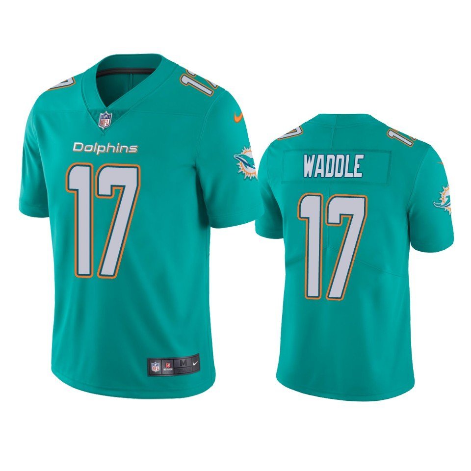 Men & Youth #17 Jaylen Waddle Miami Dolphins Color Rush Limited Aqua Jersey