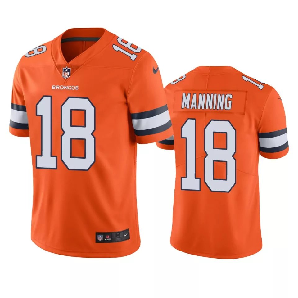 Men & Youth #18 Peyton Manning Denver Color Rush Limited Orange Jersey