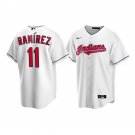 Men & Youth #11 Jose Ramirez Indians Cool Base White Home Jersey