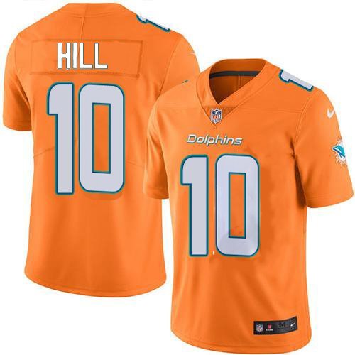 Men & Youth #10 Tyreek Hill Miami Dolphins Color Rush Limited Orange Jersey