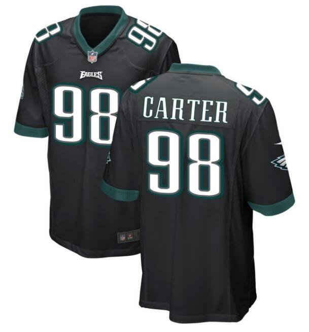 Jalen Carter Eagles Men stitched Jersey White / Black / Green