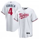 Men & Youth #4 Carlos Correa Minnesota Twins White Cool Base Jersey