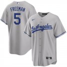 Men & Youth #5 Freddie Freeman Los Angeles Dodgers Gray Road Cool Base Jersey
