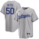 Men & Youth #50 Mookie Betts Los Angeles Dodgers Gray Road Cool Base Jersey