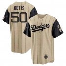 Men & Youth #50 Mookie Betts Los Angeles Dodgers Black Heritage Night Cool Base Jersey