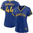 Women's #44 Julio Rodriguez Seattle Mariners City Connect Cool Base Blue Jersey