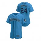 Men & Youth #24 Ken Griffey Jr. Seattle Mariners Flex Base Blue Jersey