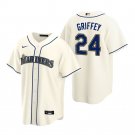Men & Youth #24 Ken Griffey Jr. Seattle Mariners Cool Base Cream Jersey