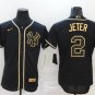 Men's #2 Derek Jeter New York Yankees Black Golden Edition Jersey