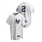 Men's #2 Derek Jeter New York Yankees Hall of Fame Patch White Jersey
