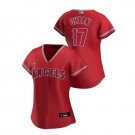 Women's #17 Shohei Ohtani Los Angeles Angels Alternate Cool Base Red Jersey