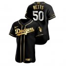 Men & Youth #50 Mookie Betts Los Angeles Dodgers Black Golden Edition Jersey