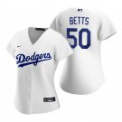 Women's #50 Mookie Betts Los Angeles Dodgers White Home Cool Base Jersey