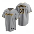 Men & Youth #21 Roberto Clemente Pittsburgh Pirates Gray Away Cool Base Jersey