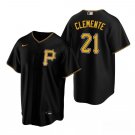 Men & Youth #21 Roberto Clemente Pittsburgh Pirates Alternate Cool Base Black Jersey