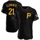 Men & Youth #21 Roberto Clemente Pittsburgh Pirates Alternate Flex Base Black Jersey