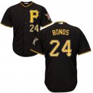 Men & Youth #24 Barry Bonds Pittsburgh Pirates Cool Base Black Jersey