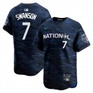 Men & Youth #7 Dansby Swanson Chicago Cubs All Star Edition Blue Jersey