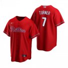 Men & Youth #7 Trea Turner Philadelphia Phillies Alternate Cool Base Red Jersey