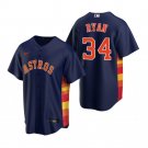 Men & Youth #34 Nolan Ryan Houston Astros Alternate Cool Base Navy Blue Jersey