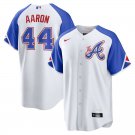 Men & Youth #44 Hank Aaron Atlanta Braves City Connect White Jersey