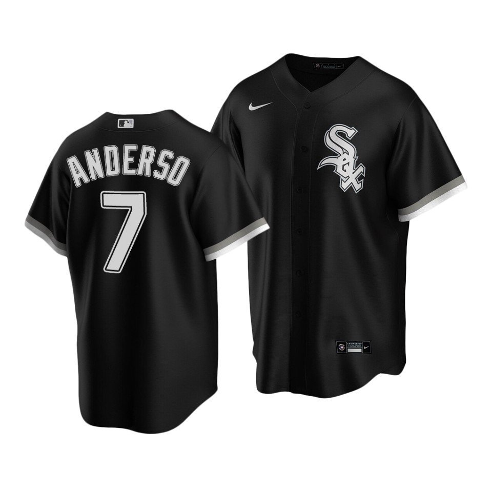 Men & Youth #7 Tim Anderson Chicago White Sox Alternate Cool Base Black Jersey