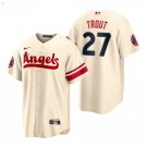 Men & Youth #27 Mike Trout Los Angeles Angels 2022 City Connect Cream Jersey