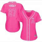 Women's #27 Mike Trout Los Angeles Angels Pink Jersey