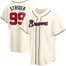 Men & Youth #99 Spencer Strider Atlanta Braves Alternate Cool Base Cream Jersey