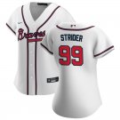 Women's #99 Spencer Strider Atlanta Braves White Home Cool Base Jersey