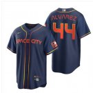 Men & Youth #44 Yordan Alvarez Houston Astros 2022 Space City Connect Cool Base Navy Blue Jersey