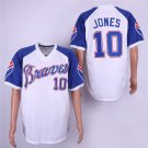 Men's #10 Chipper Jones Atlanta Braves Throwback White Jersey