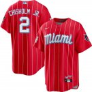 Men & Youth #2 Jazz Chisholm Miami Marlins City Connect Cool Base Red Jersey