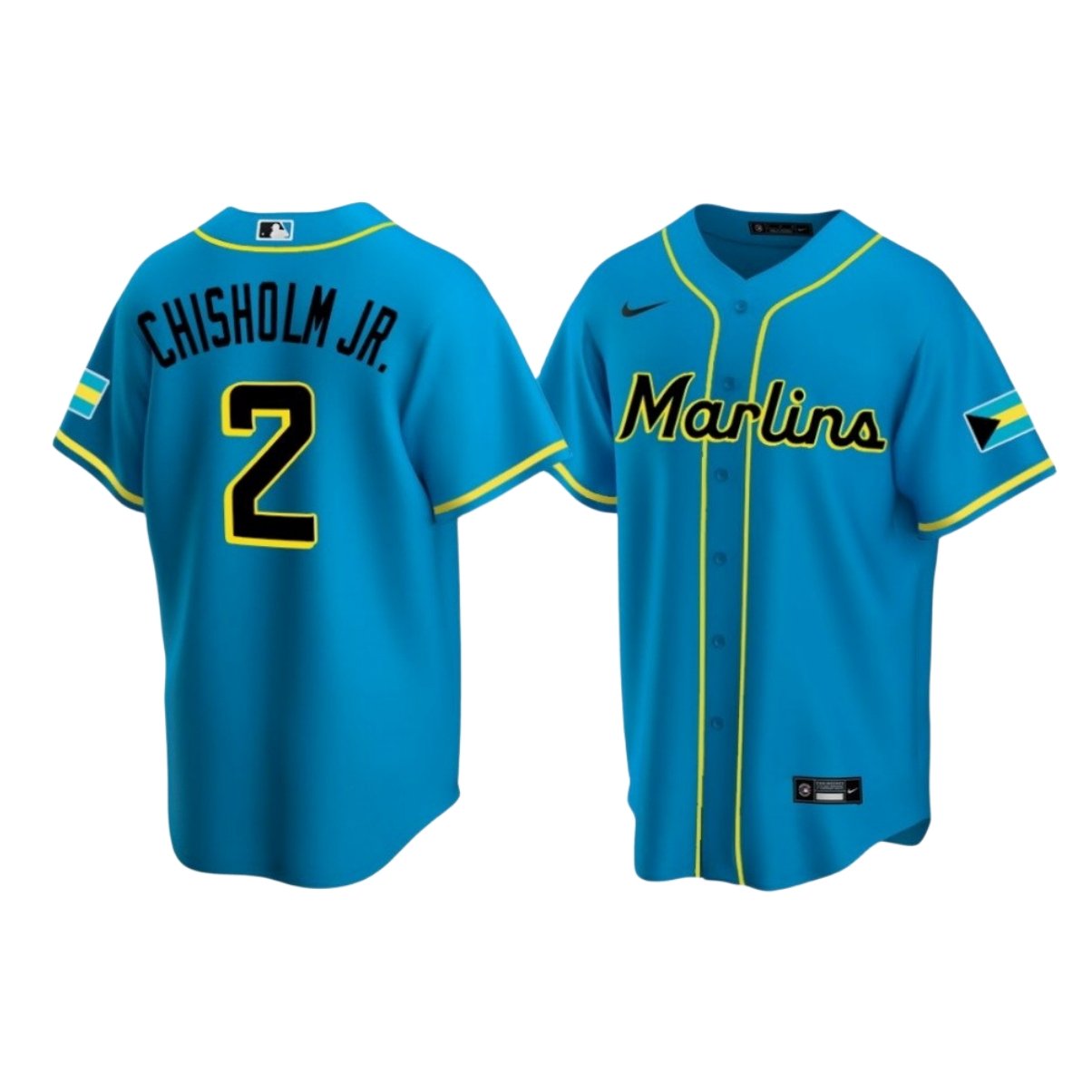 Men's Miami Marlins - #2 Jazz Chisholm JR Flex Base Stitched Jersey