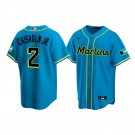 Men & Youth #2 Jazz Chisholm Miami Marlins Heritage Blue Jersey